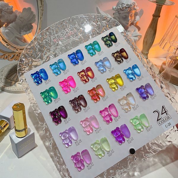 

nail gel 24 candy colors art mother of pearl texture polish thread potherapy pearlescent fine glitter 230704, Red;pink
