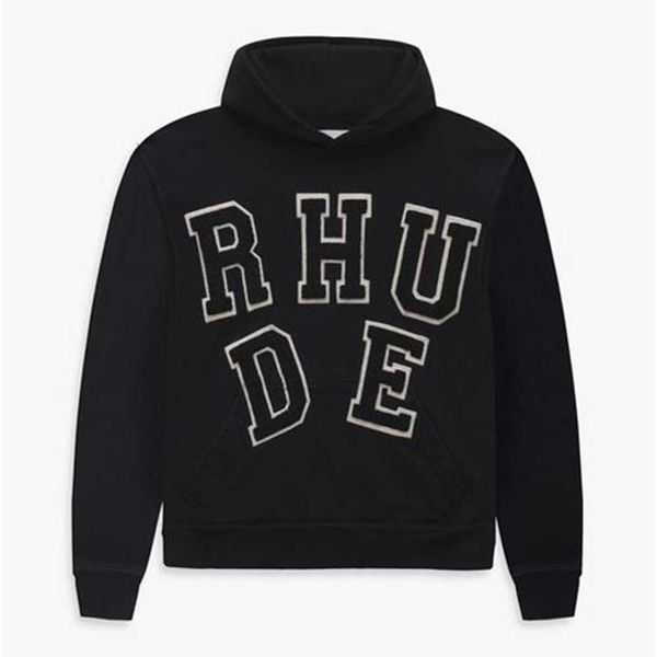 

rhude men's designer hoodie - stylish sweatshirt with long sleeves for autumn and winter wear 0vgr, Black