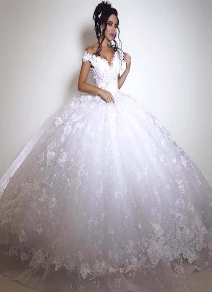 

2021 custom made wedding dresses dubai italy pictures ball gown bridal tulle lace beadings gorgeous princess wedding 8422372, White