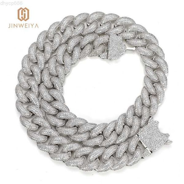 

jwy 20mm custom necklace personalized brass necklace jewelry vvs iced out necklace women, Silver