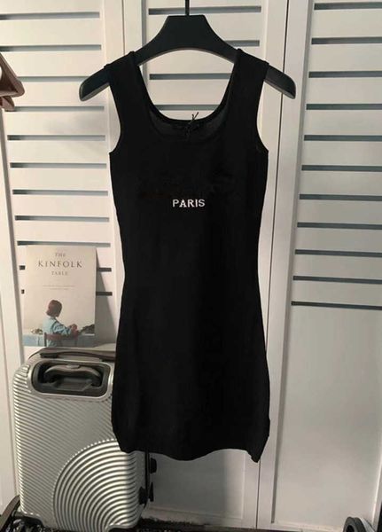 

woman t shirt dress designer sleeveless slim fit bodycon letter print womens long shirts summer trendy dressy u neck mature rock thin and dr, Black;gray