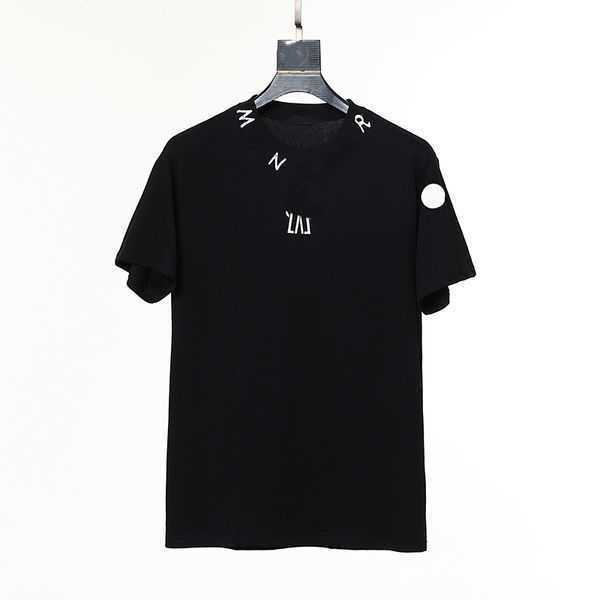 

designer mens t shirts embroidery badge solid loose relaxed cotton crewneck polo shirt short sleevet shirt bottom size s/m//xl yfhi, White;black