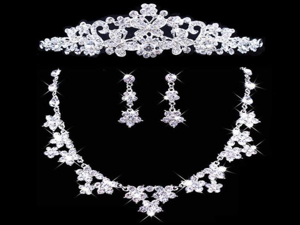 

twinkling necklace earrings set bridal butterfly crown headpieces tiaras jewelry accessories wedding party s0074823378, Silver