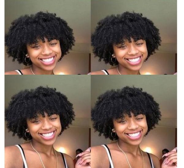 

s women039s brazilian hair african americ short kinky curly full wig simulation human hair curly black wig for lady9995813