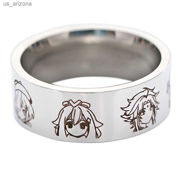 

lb3157 genshin impact game rings fashion charm finger rings women jewelry ring men stainless steel rings for teens l230620, Silver