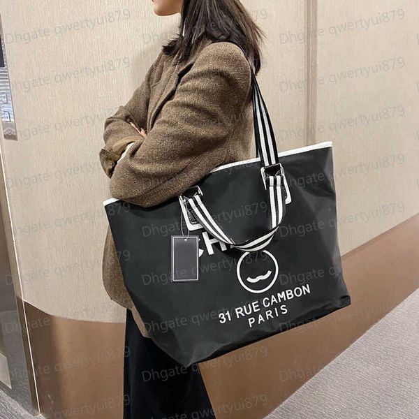 

luxury designer bag beach bags women handbags silk nylon bags leisure letter tote totebag black color large capacity fashion shoulder bags q