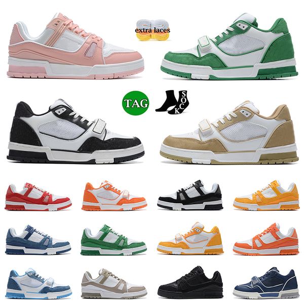 

men trainers sneaker virgil casual shoes calfskin leather abloh black white green red blue leather overlays platform women outdoor designer