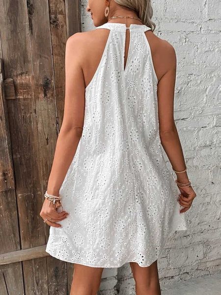 

casual dresses fashion trend summer women's dress new ladies lace solid color sleeveless buttonless dresses for women 2023 j0705, Black;gray
