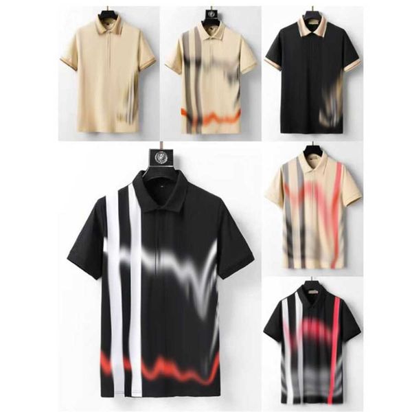 

mens polo shirt fashion burbrery luxury italian men short sleeved designer summer t cotton lapel business social cocktail bur casual jbdh, White;black