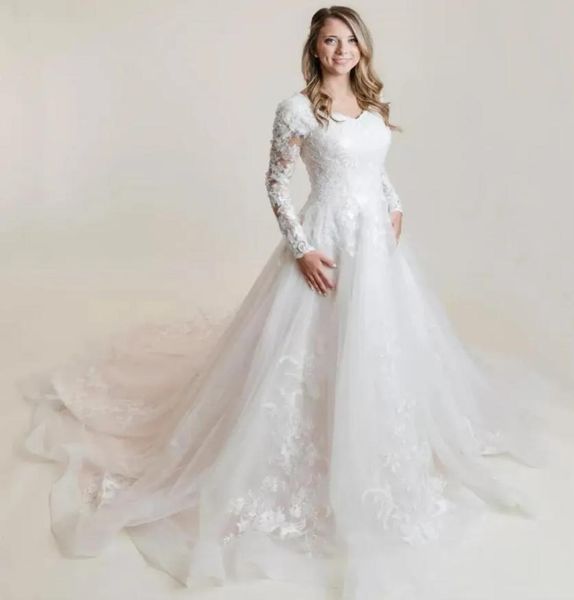 

boho lace appliqued wedding dresses 2023 elegant long sleeves bridal gowns v neck tulle country western vestido de novia3038224, White