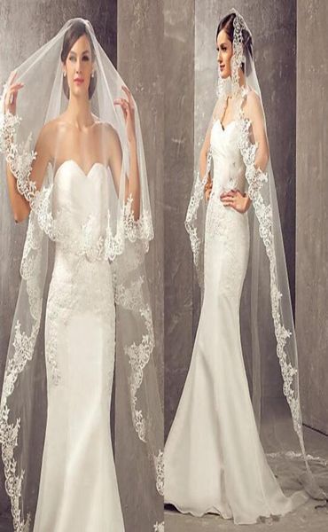 

2019 selling bridal veils 3 meters long chapel length white ivory with comb veu de noiva wedding veil princess brida1202846, Black