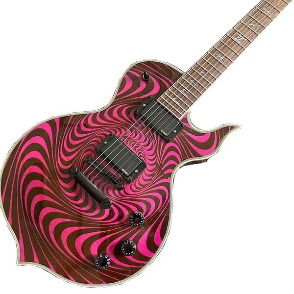 

factory customization new signature retro portable electric guitar red stripe