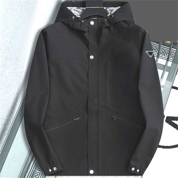 

designer mens jackets triangle badge men's womens waterproof hoodie windbreaker coat zipper clothes parka coats parkas size m//xl/xxl, Black