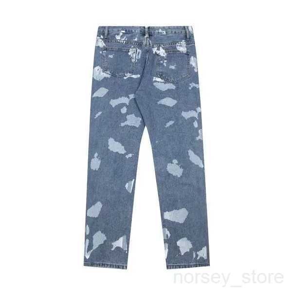 

galleryes designer mens jeans sports pants slim denim straight sweatpants speckled letter print pant high street couple dept loose versatile, Blue