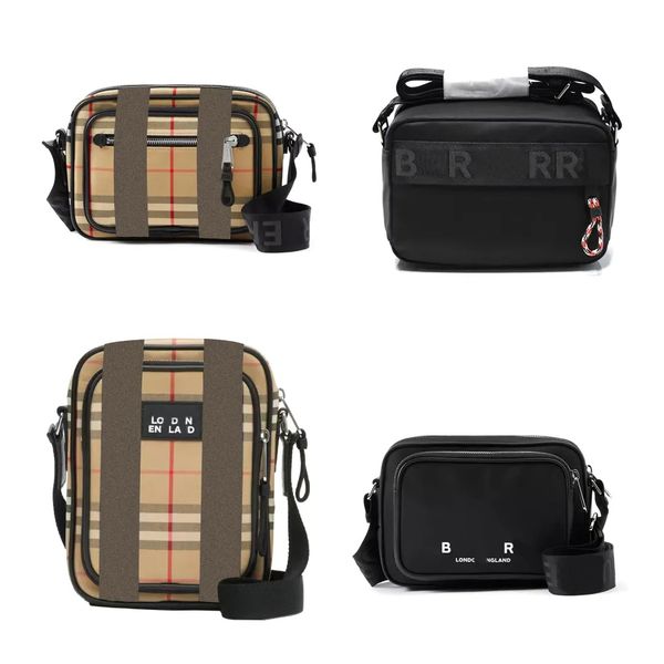 

luxury designer tb stripe camera bag mirror quality crossbody handbag retro shoulder bag fashion nylon canvas check and leather womens mens