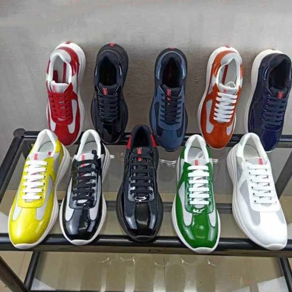 

casual shoes men america's cup xl leather sneakers patent flat trainers black mesh lace-up outdoor runner ekw