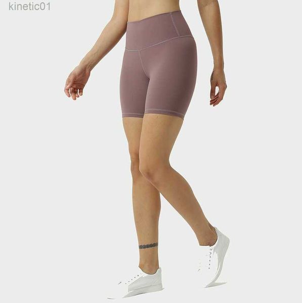 

desginer alo yoga shorts double face brushed nude pants running sports fitness high waist hip lift women's shorts, White;black