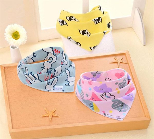 

13 styles baby bibs cloths infant triangle scarf cartoon print baby bibs toddlers muslin cotton saliva towel t9i003776918125
