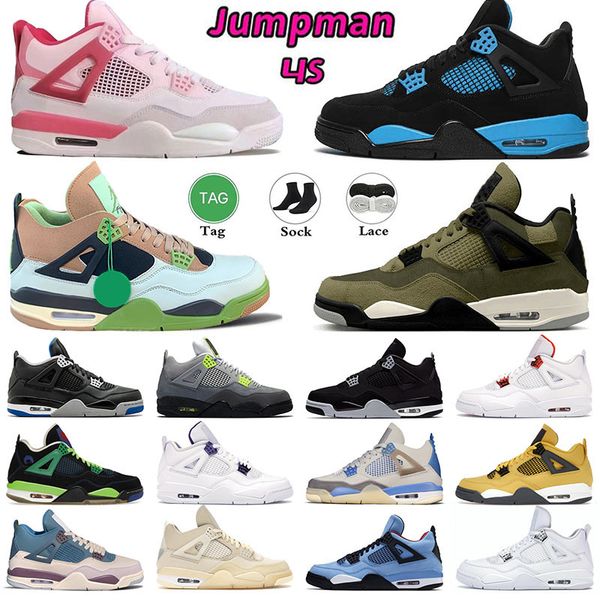 

jumpman 4 basketball shoes men women 4s pine green red thunder military black cat midnight navy medium olive roses grogu black blue mens tra