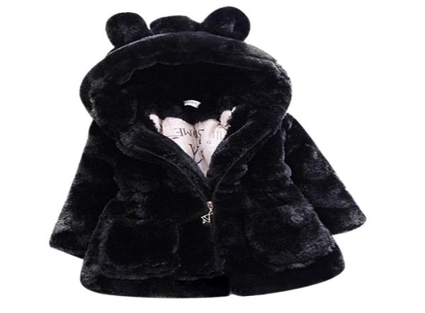 

cold winter baby girls clothes faux fur infant coat rabbit ears warm kids jacket xmas snowsuit outerwear enfant children8308526, Blue;gray
