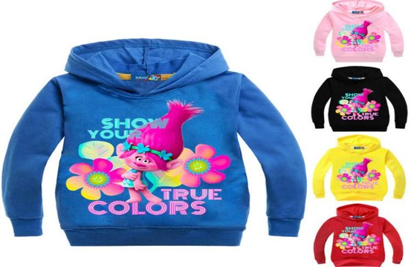 

trolls poppy magic cartoon trolls printed hoodies baby boy tees spring summer tshirt children shirts girls clothing y20079836335, Blue