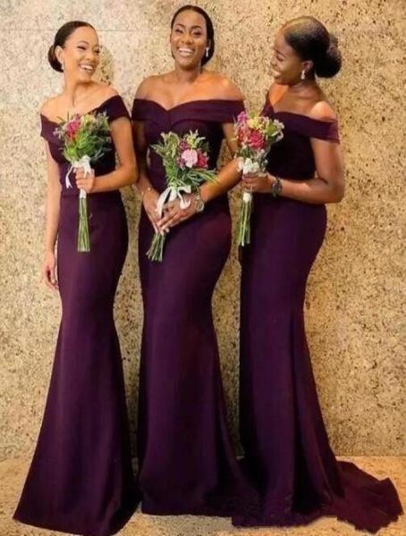 

2019 elegant off the shoulder satin long bridesmaid dresses ruched sweep train wedding guest maid of honor dres3950884, White;pink