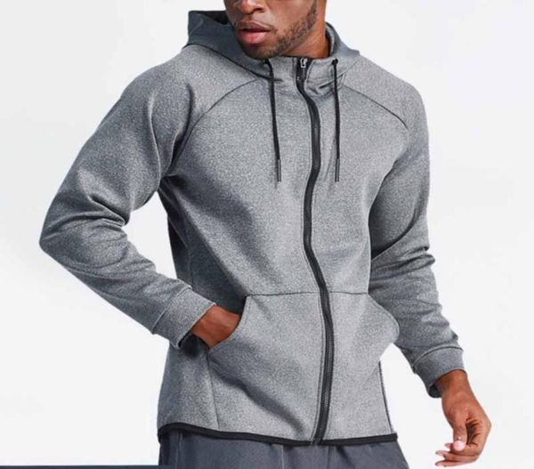 

2021 new men hooded hoodies sports yoga breathable slim fit solid basic sweatshirts quality jogger texture coat2683439
