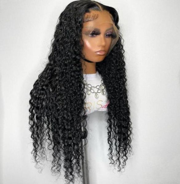 

synthetic wigs natural hairline curly lace front glueless hair for women wig heat resistant fiber 150 density48408816826146, Black