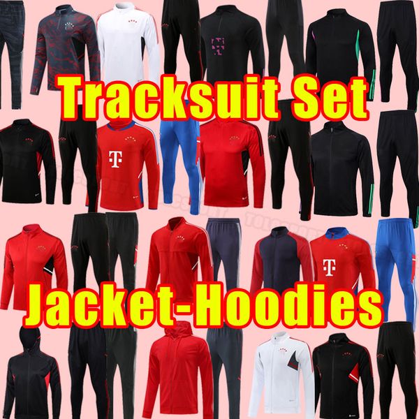 

soccer tracksuits 23 24 bayern munich de ligt mane gravenberch sane mazraoui muller davies kimmich tel coman 2023 2024 tracksuit jacket long, Black