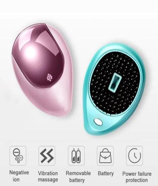 

drop electric ionic hairbrush antistatic negative ions comb scalp massage hair brush comb hair styling tools7642358, Silver