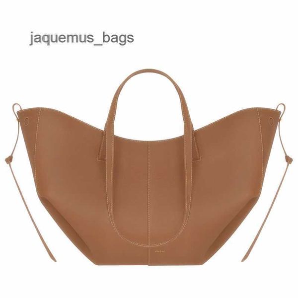

le cyme mini large tote bag full grain textured leather polene magnetic buckle closure women totes