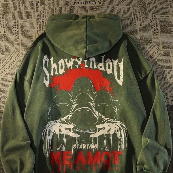 

mens hoodies sweatshirts dark black print death design women hooded sweater large high street vibe style couple thickened demon slayer hoodi