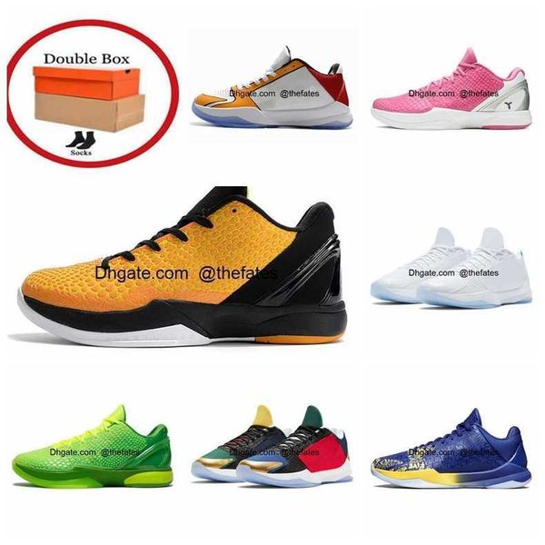

6 basketball mamba zoom 5 shoes protro bruce lee what if lakers tucker big stage chaos rings eybl metallic gold grinch forever men sneakers, White;red