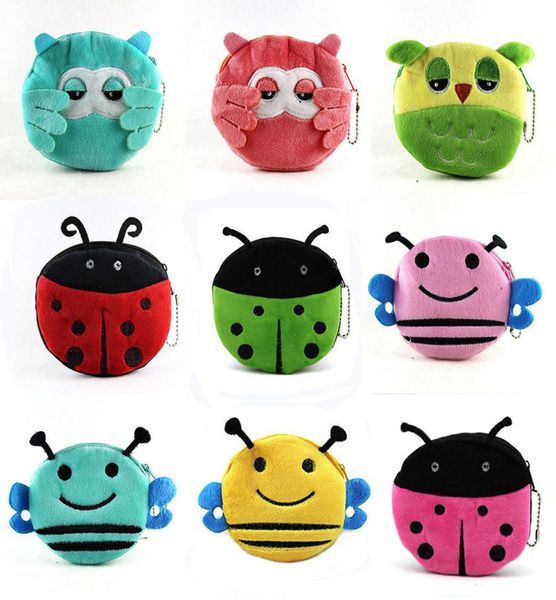 

17 styles cartoon animal coin bag plush kids purse cute bags coin purses lovely plush bag kids purses m15555716661, White