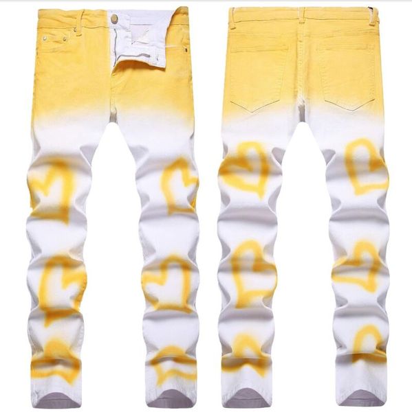 

new designer mens jeans hip hop colorful straight patchwork jeans fashion clothing plus size gzh1shx317, Blue