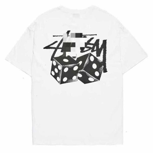 

23new mens shirts stussys tees tshirts dice printed designer ice cream t-shirt summer fashion breathable short sleeve casual 88po, White;black