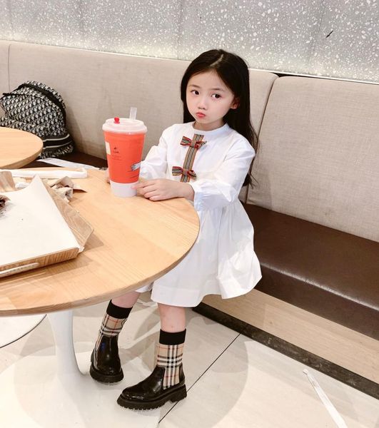 

new summer autumn girls dresses fashion long sleeves dress bow baby kids girls toddler white princess paty clothes1110035, Red;yellow