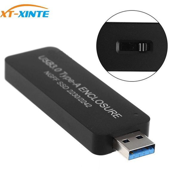 

leggings m2 ssd case usb3.0 to m.2 ssd enclosure b key usb plug & play for ngff sata 2230 2242 hdd solid state drive external mobile box, Black