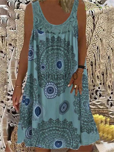 

casual dresses fashion elegant vintage geometric print loose dress women lady summer new sleeveless lace patchwork casual street vestidos j2, Black;gray
