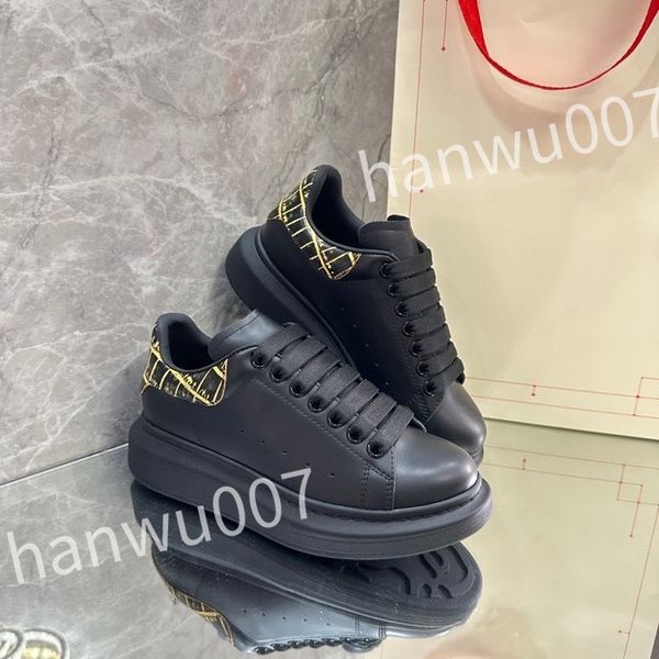 

new luxury designer shoes thick sole elevated couple shoes leather canvas women's shoes casual breathable short boots sizes 35-46 xsd22, Black