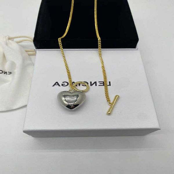 

designers jewelry necklace paris heart twist chain brass necklace design fashion versatile sweater chain, Silver