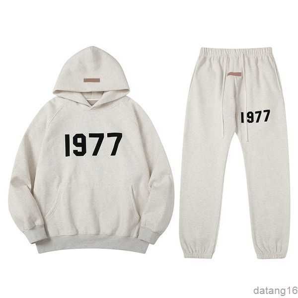 

designer essent hoodie fashion loose hoodies long pants suits women mens essentail streetwear set essen sweatshirts clothing essenteil hip, Black