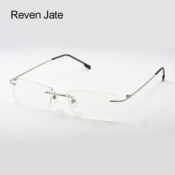 

sunglasses frames reven jate memory flexible rimless frame eyeglasses optical prescription glasses for women and men shape customed 230704, Silver