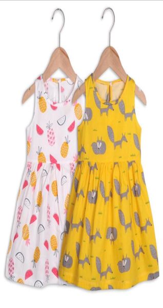 

summer baby girls clothes cartoon toddler princess dress sleeveless girls dresses cotton outfits boutique kids clothing 19 designs2919268, Red;yellow