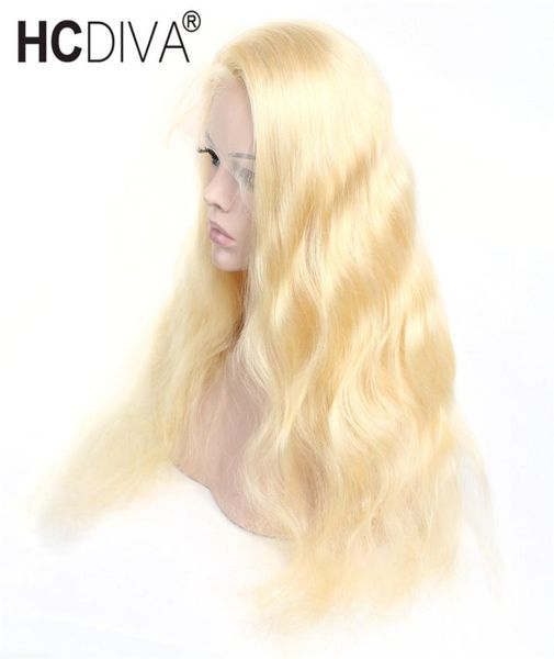 

hcdiva honey blonde wigs 613 blonde full lace wigs13x4 lace front human hair wigs brazilian body wave 150 density transparent la9417786, Black;brown