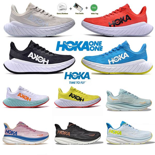 

new hoka one one bondi 8 running shoes clifton 8 9 black white training sneakers designer women men summer orange amber hokas shoes womens p