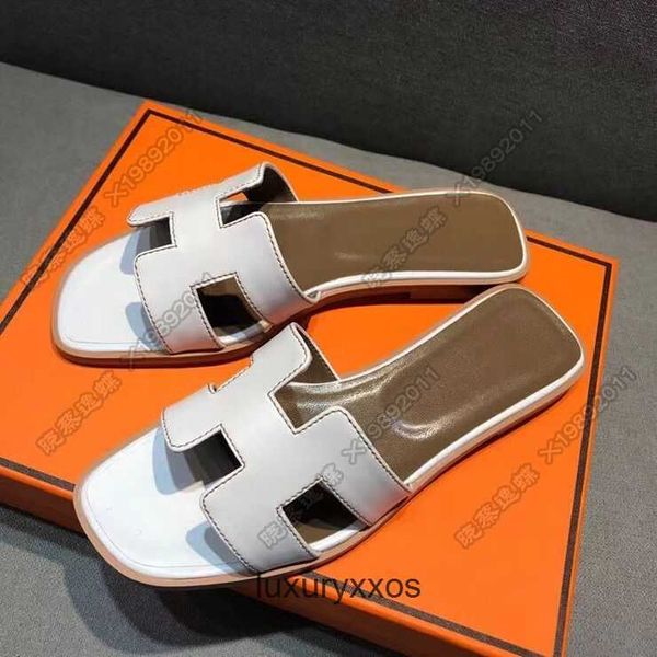 

flat outerwear summer hermz women's 2023 oran sandals oasis designer fashion girl slipper bottom h leather travel versatile beach one c
