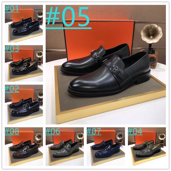 

36 style r dress shoes h buckle men loafers genuine leather mules luxury brand moccasins breathable casual shoes size 38-45, Black
