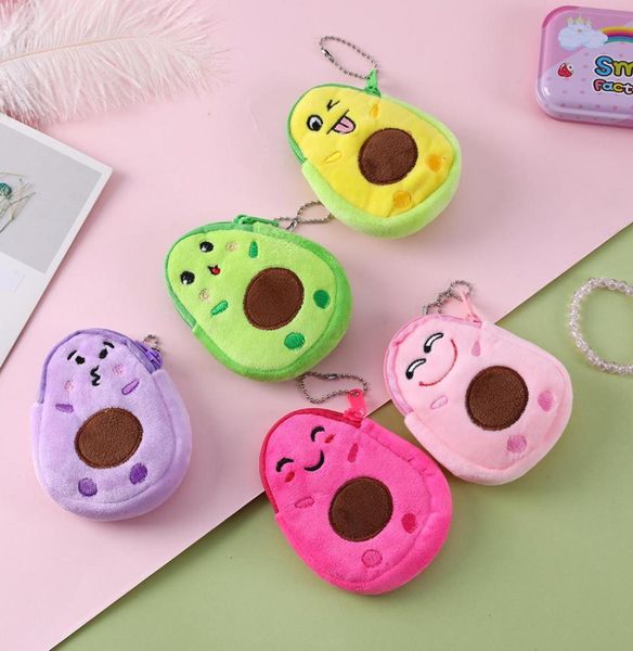 

kid avocado plush coin purse student girl change cartoon school bag keychain pendent outdoor cosmetic bags1743176, White