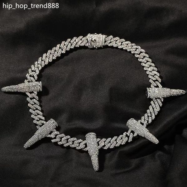 

necklace 925 silver 12mm diamond cuban chain miami sparkle hip hop men's designer jewelry